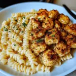 Garlic Parmesan Chicken Bites with Creamy Rotini