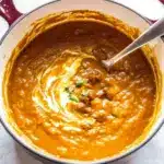 Spicy chorizo pumpkin soup