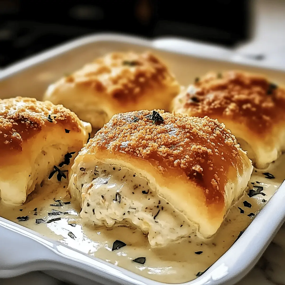 Chicken Pillows with Creamy Parmesan Sauce