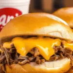 Slow Cooker Beef and Cheddar Sandwiches