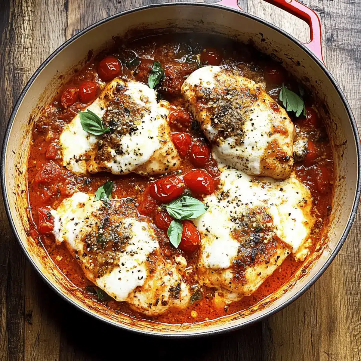Garlic Tomato Chicken with Mozzarella