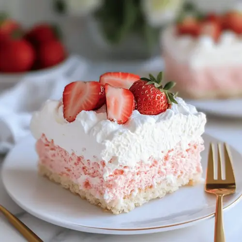 No Bake Strawberry Cloud Cake