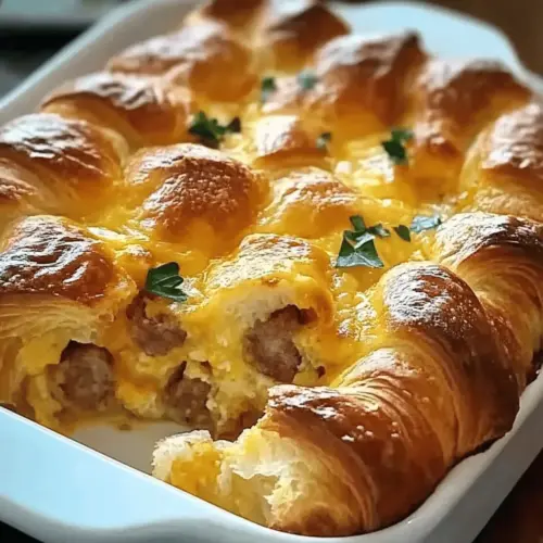 Overnight Croissant Breakfast Casserole
