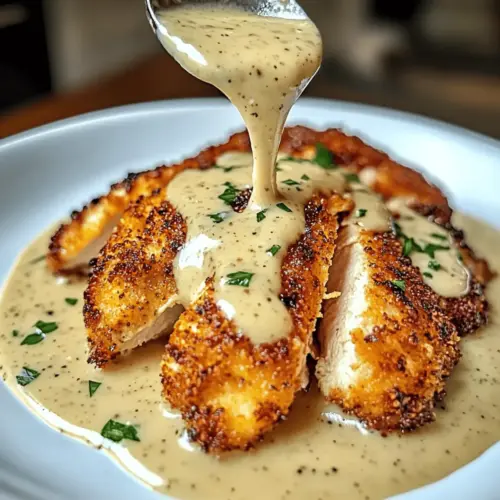 Parmesan Crusted Chicken with Creamy Garlic Sauce