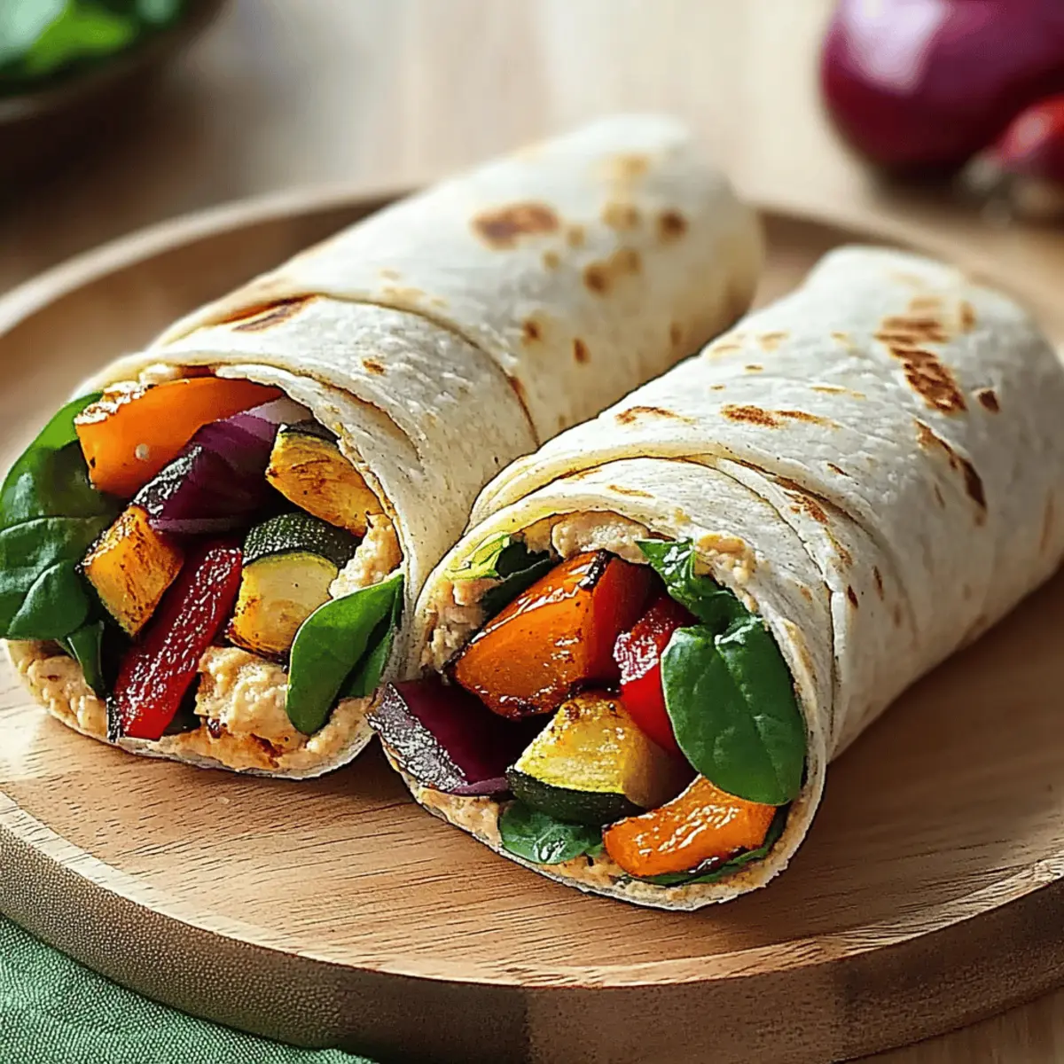 Roasted Veggie and Hummus Wraps