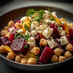 Chickpea, Beet & Feta Salad with Lemon-Garlic Vinaigrette