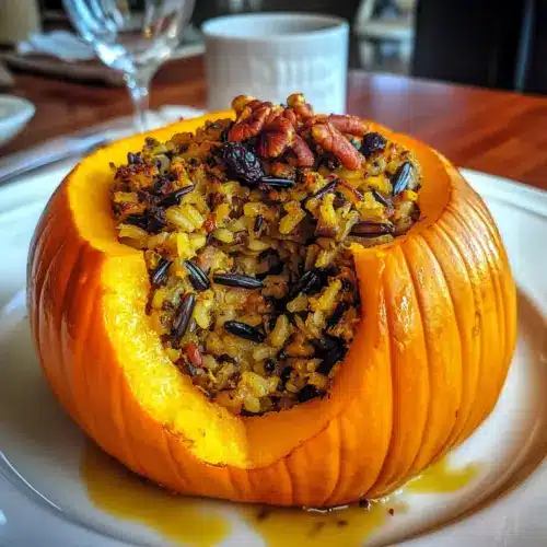 Roasted Stuffed Pumpkin Rice