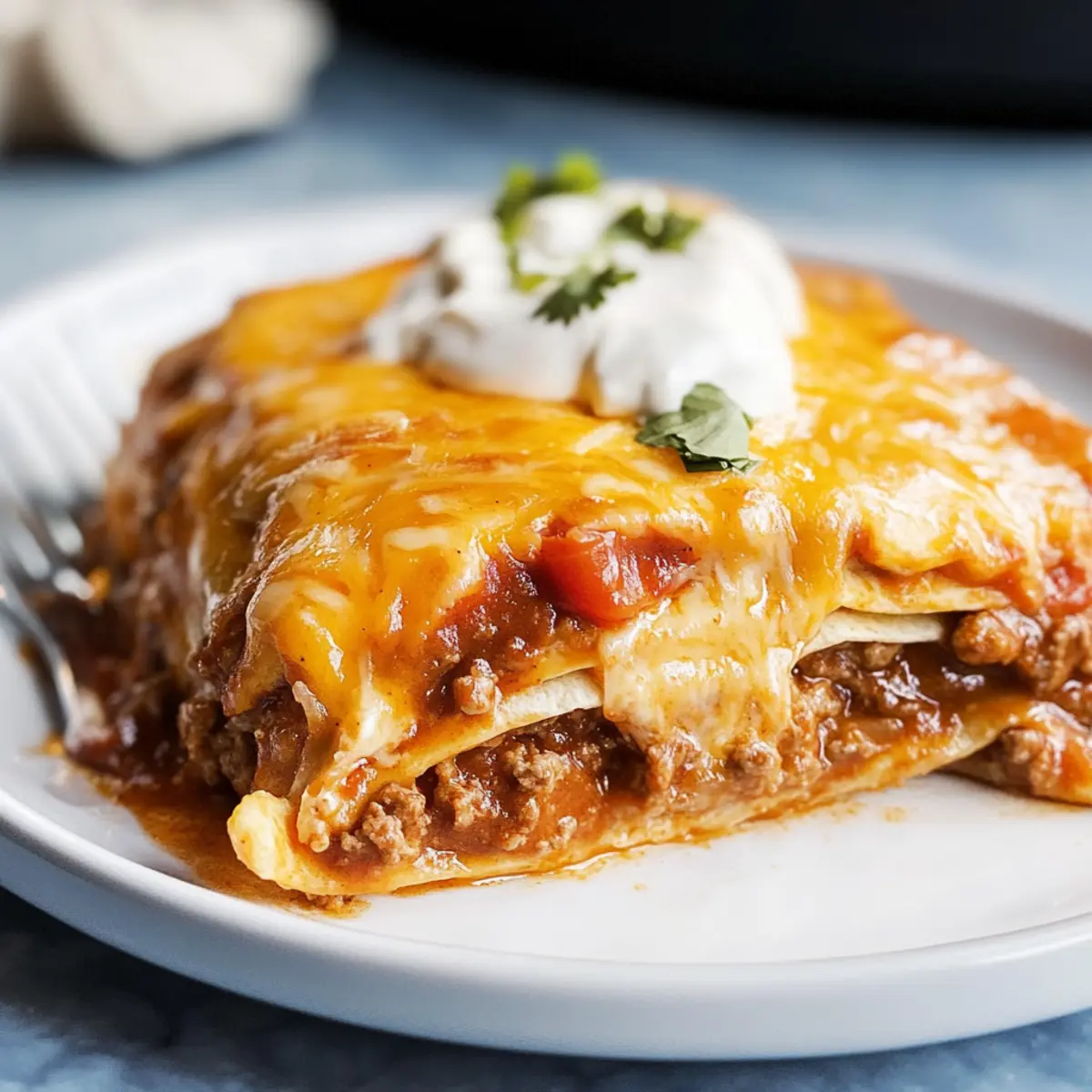 Dutch Oven Beef Enchilada Casserole