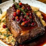 Slow-Braised Beef Roast with Cranberry Balsamic Glaze