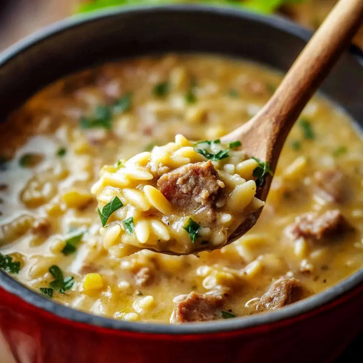 Savory Orzo Stuffed Banana Peppers Soup