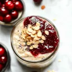 Overnight Oats with Cherry Chia Seed Jam
