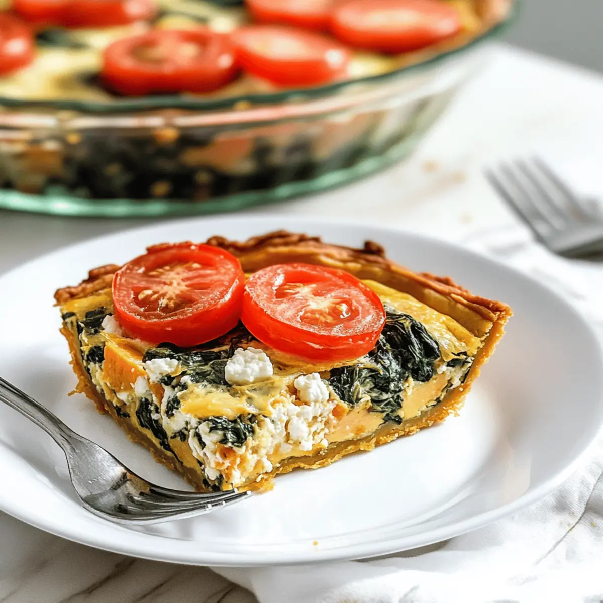 Sweet Potato Crust Quiche with Spinach & Feta
