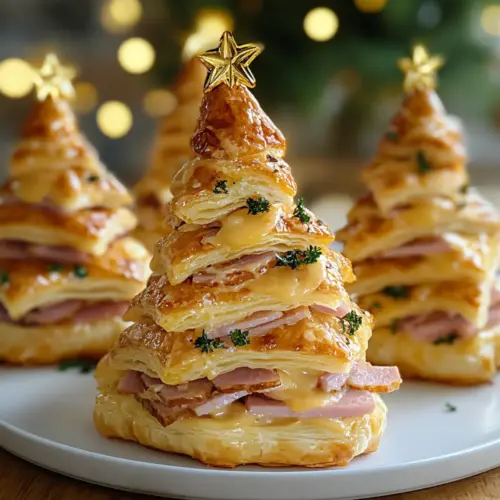 HAM & CHEESE PUFF PASTRY CHRISTMAS TREES