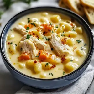 Creamy Chicken Macaroni Cheese Soup