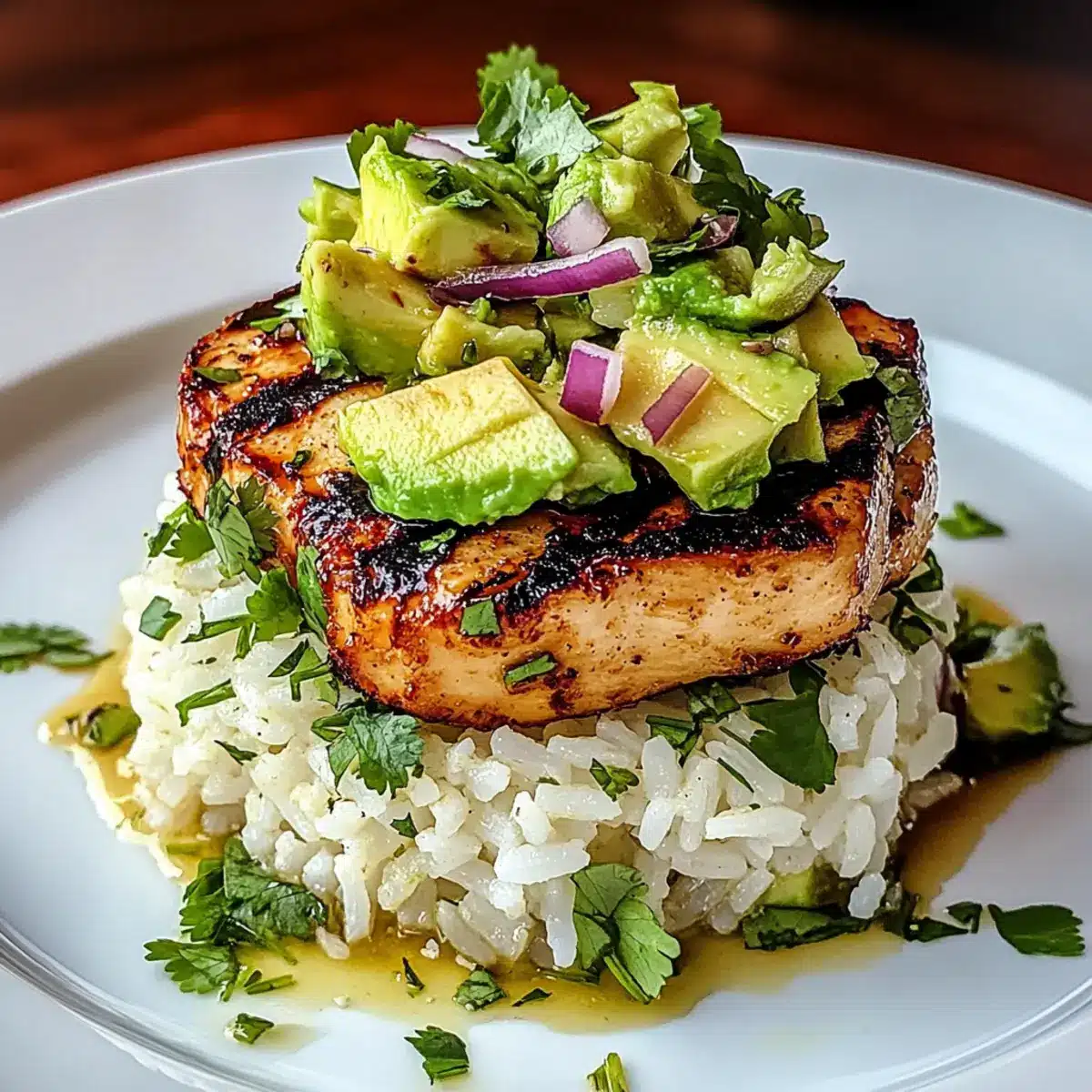 Honey Lime Chicken & Avocado Rice Stack