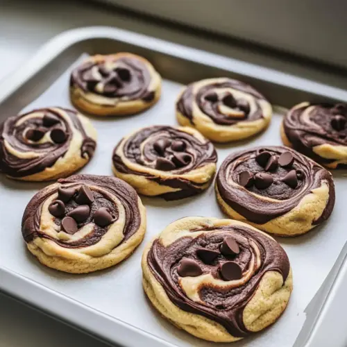 Chewy Chocolate Chip Marble Cookies