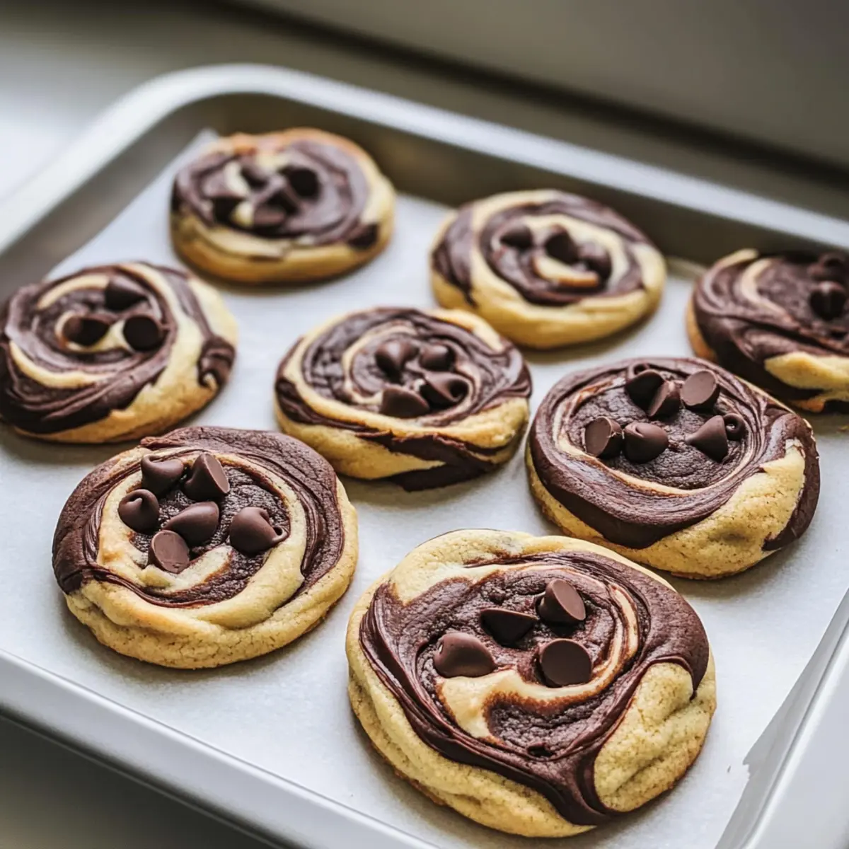 Chewy Chocolate Chip Marble Cookies