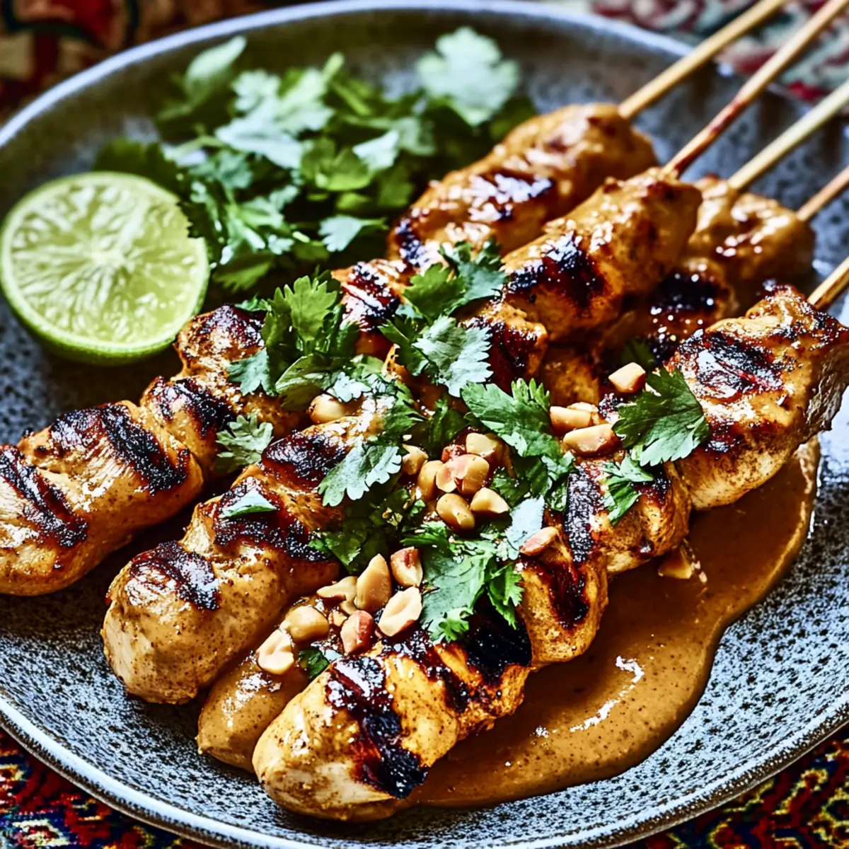 Indonesian Chicken Satay with Peanut Sauce