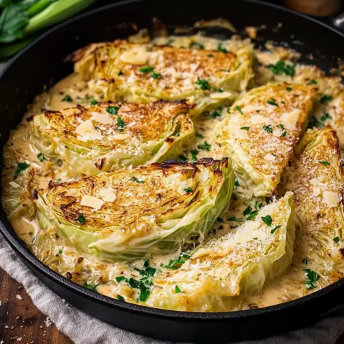 Creamy Garlic Parmesan Cabbage