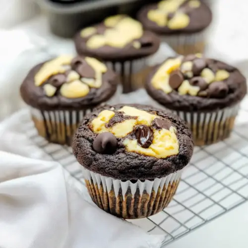 Double Chocolate Cheesecake Muffins