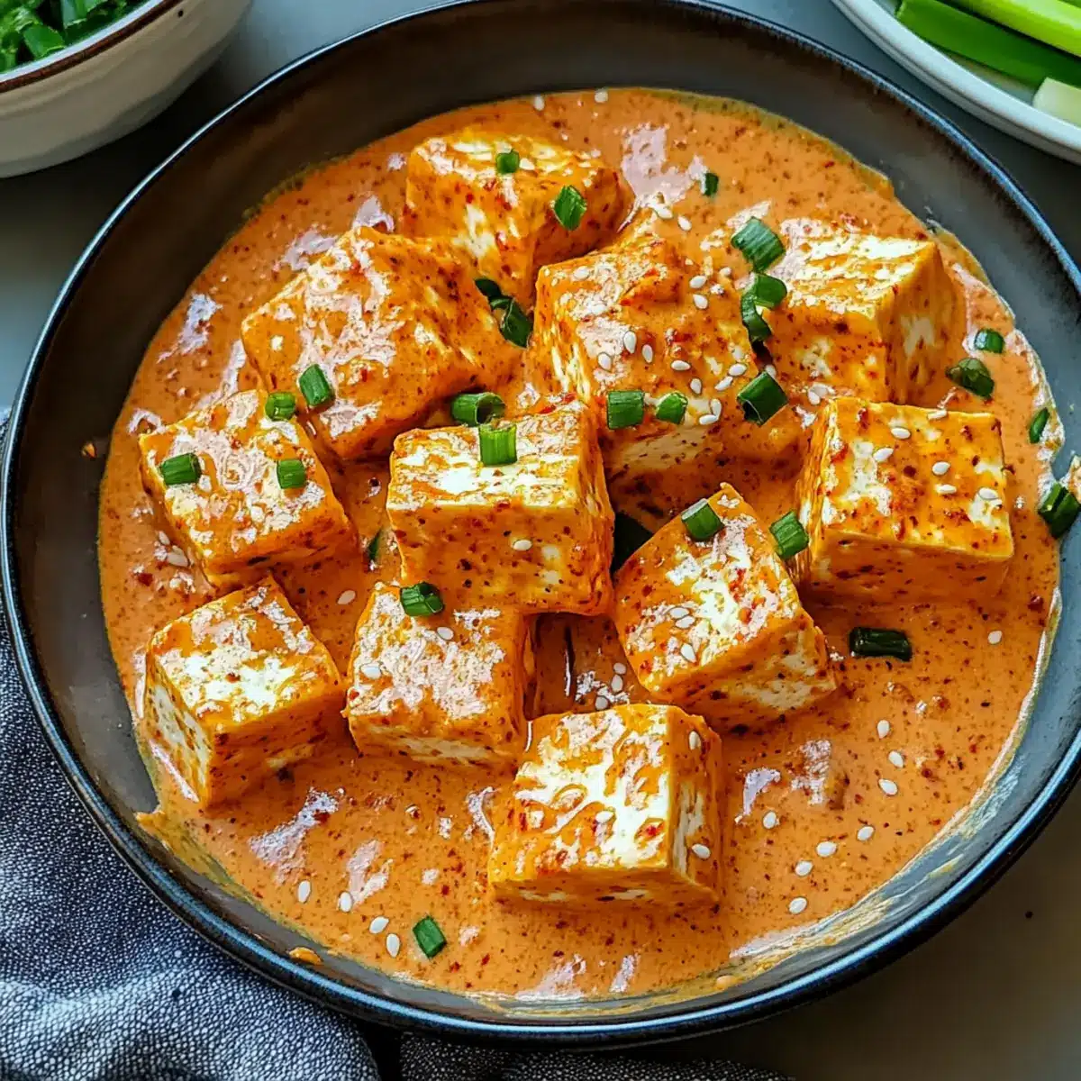 Delicious Spicy Tofu with Creamy Coconut Sauce