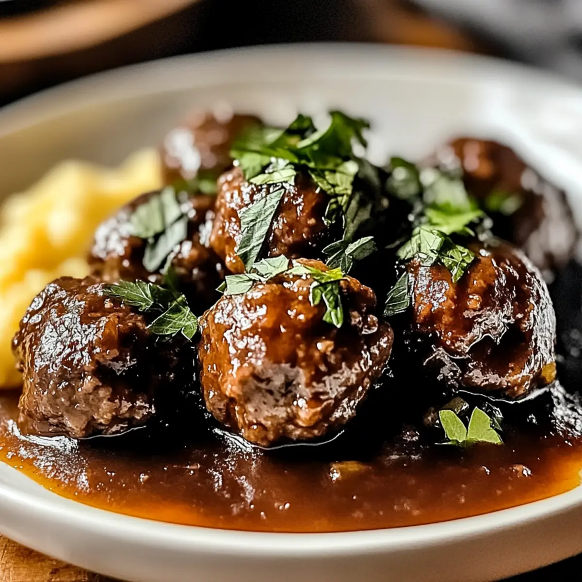 Red Wine Braised Meatballs