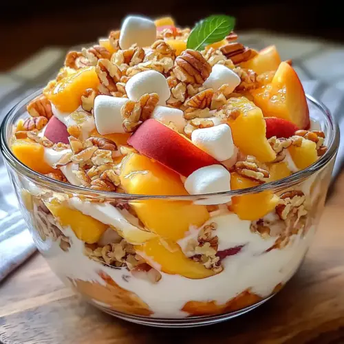 Peach Cobbler Cheesecake Fruit Salad