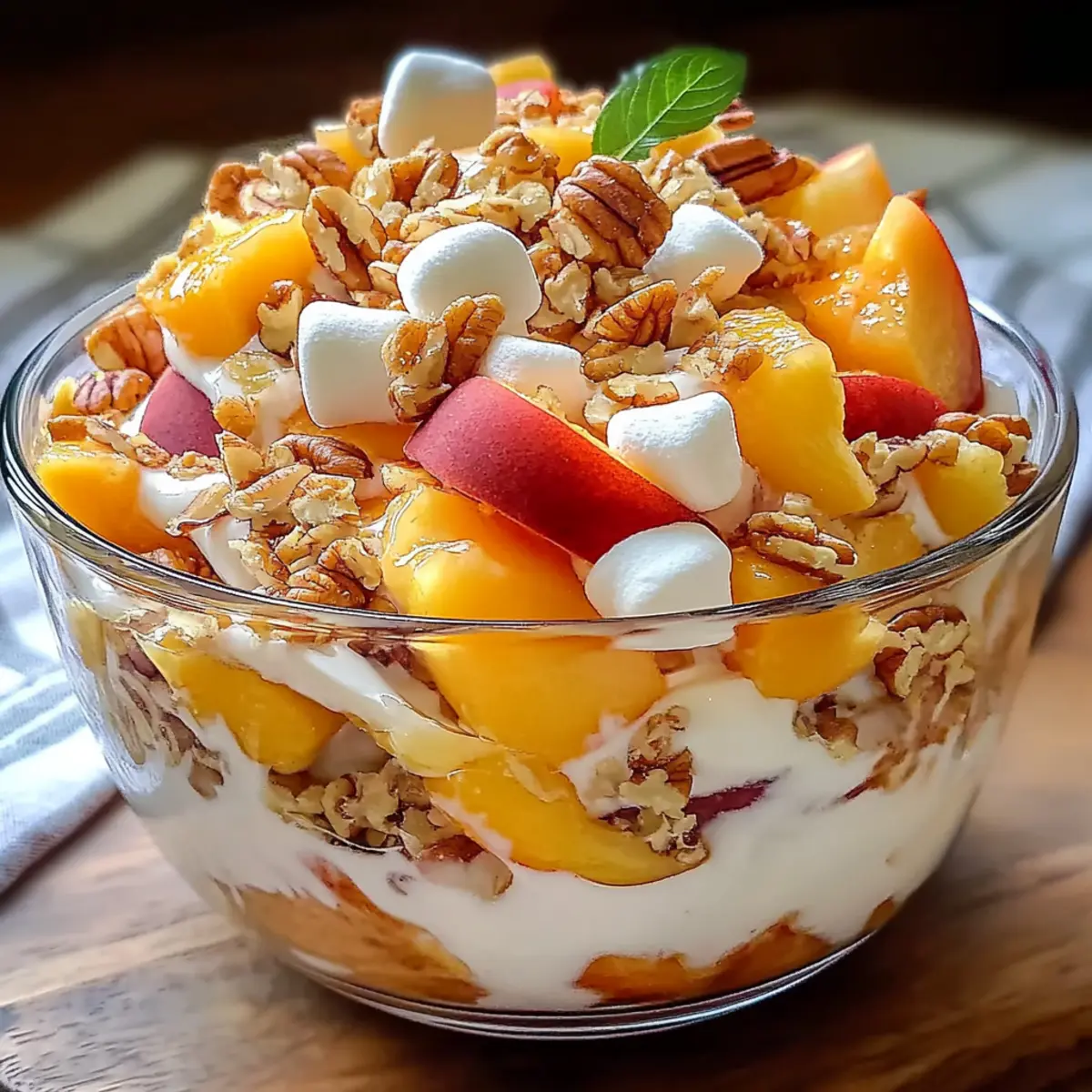 Peach Cobbler Cheesecake Fruit Salad