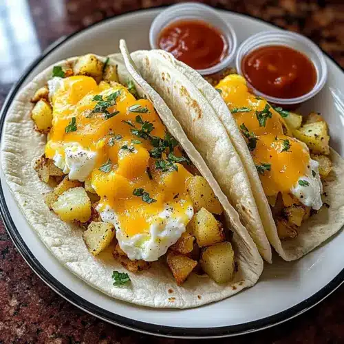 Potato, Egg, and Cheese Breakfast Tacos