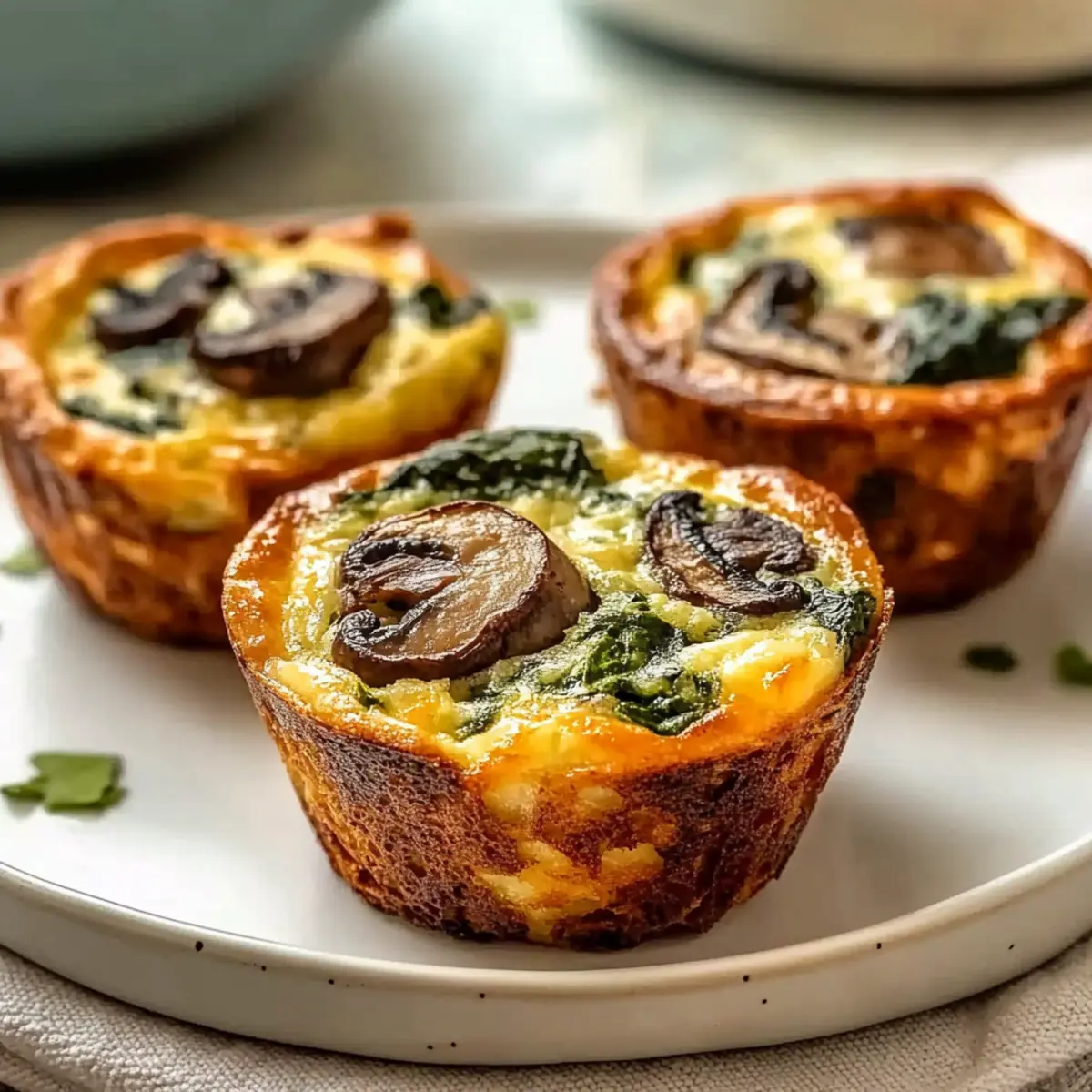 Spinach and Mushroom Quiche Muffins