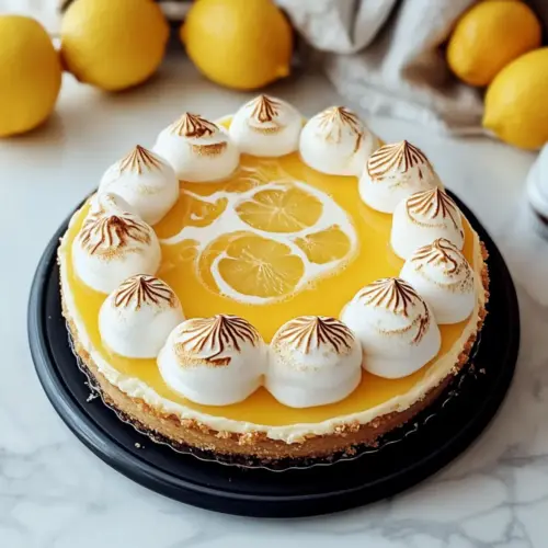 Triple Lemon Meringue Cheesecake
