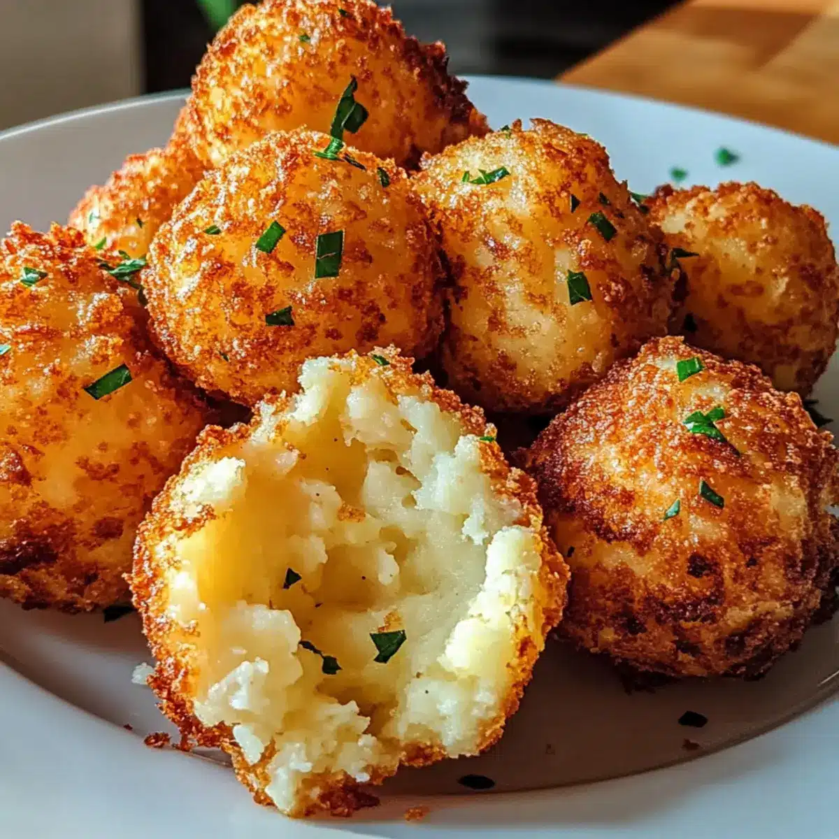 Air Fryer Cheesy Mashed Potato Balls