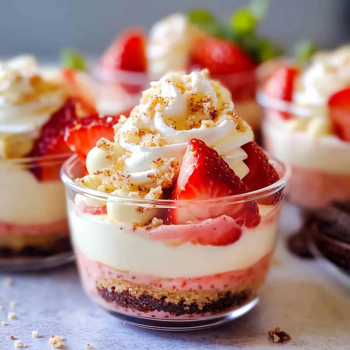 Strawberry Shortcake Pudding Cups