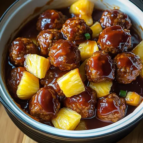 Slow Cooker Pineapple Barbecue Meatball