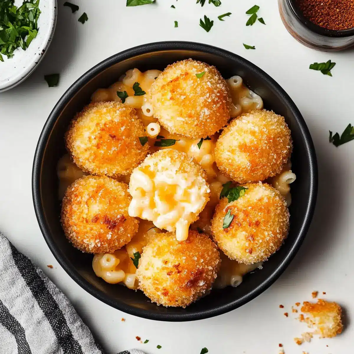 Air Fryer Fried Macaroni and Cheese Balls