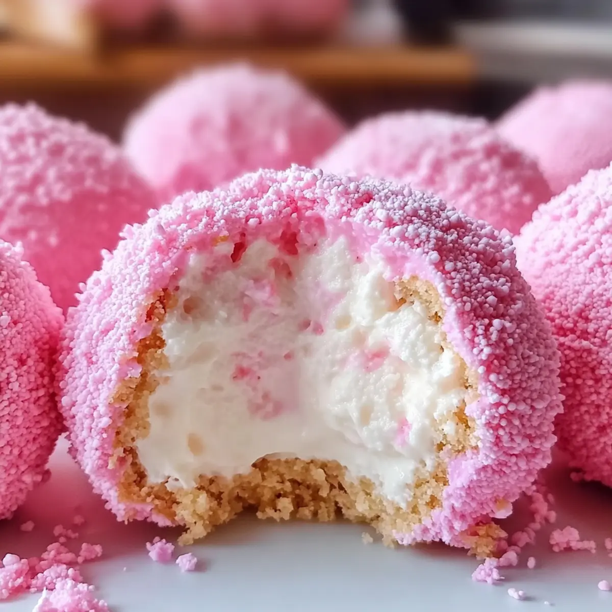 Crispy Cotton Candy Cheesecake Bombs