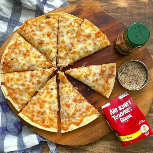 Air Fryer Cheesy Tortilla Garlic Bread