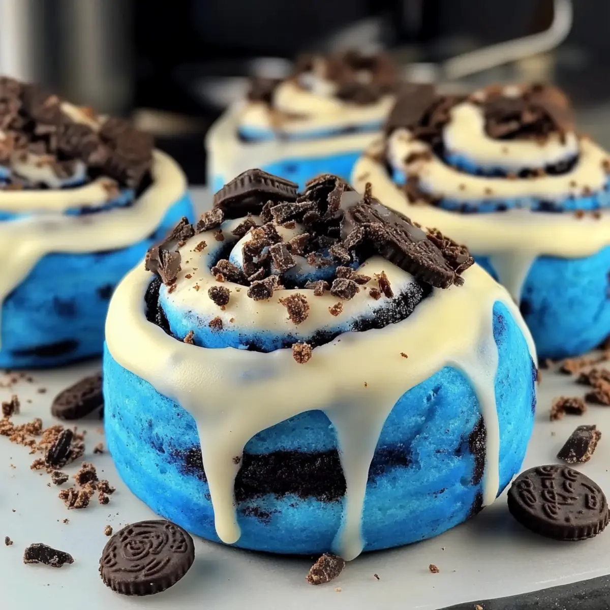 Cookie Monster Cinnamon Rolls