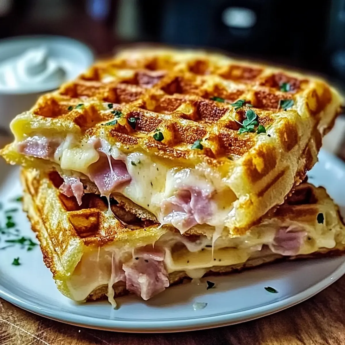 Ham and Cheese Chaffles