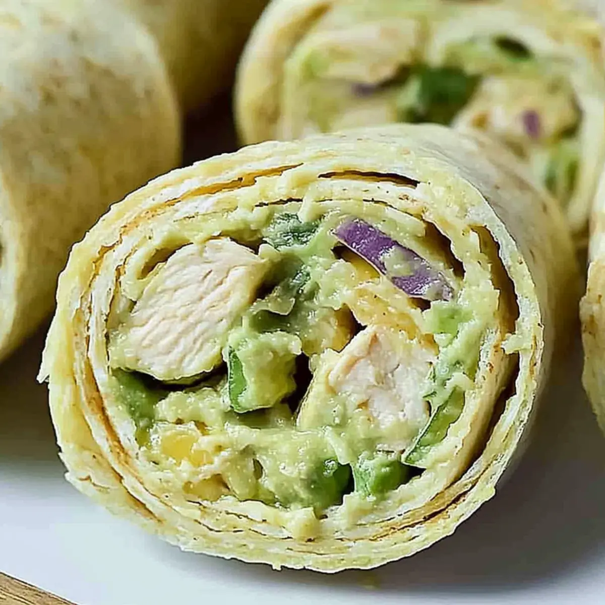 Chicken Avocado Salad Roll Ups