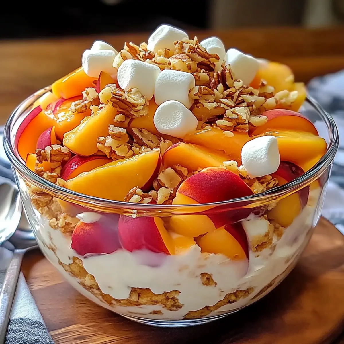 Peach Cobbler Cheesecake Fruit Salad