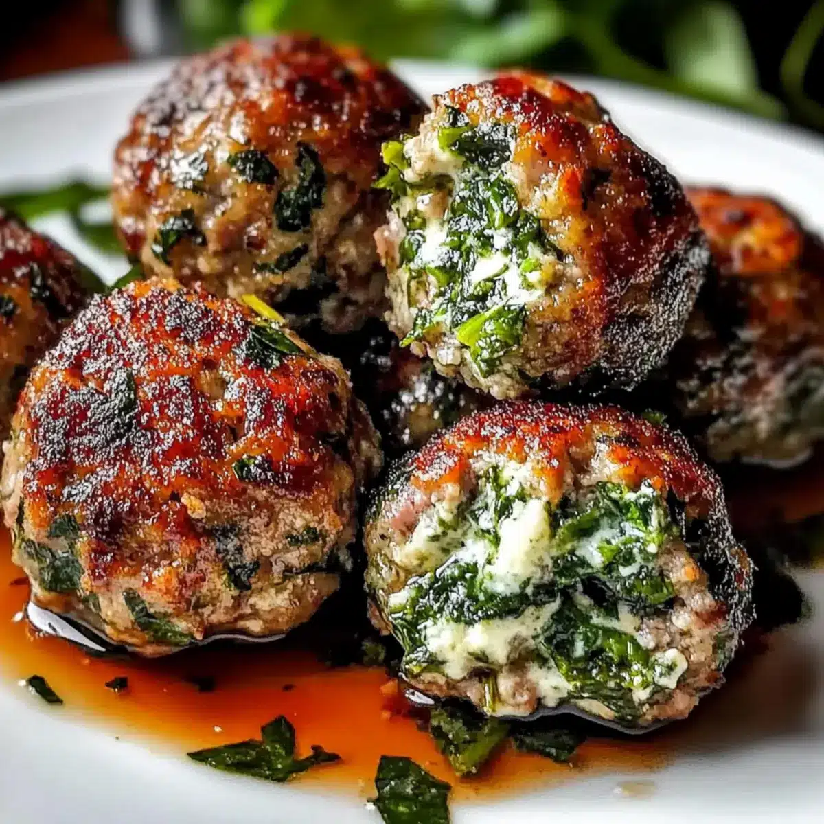Spinach Garlic Meatballs Recipe
