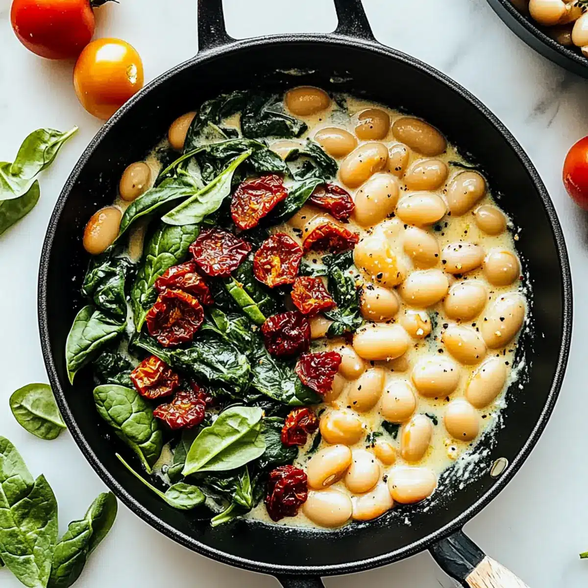 TUSCAN BUTTER BEANS WITH SPINACH AND SUN-DRIED TOMATO