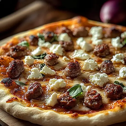 Sausage Feta Honey Pizza