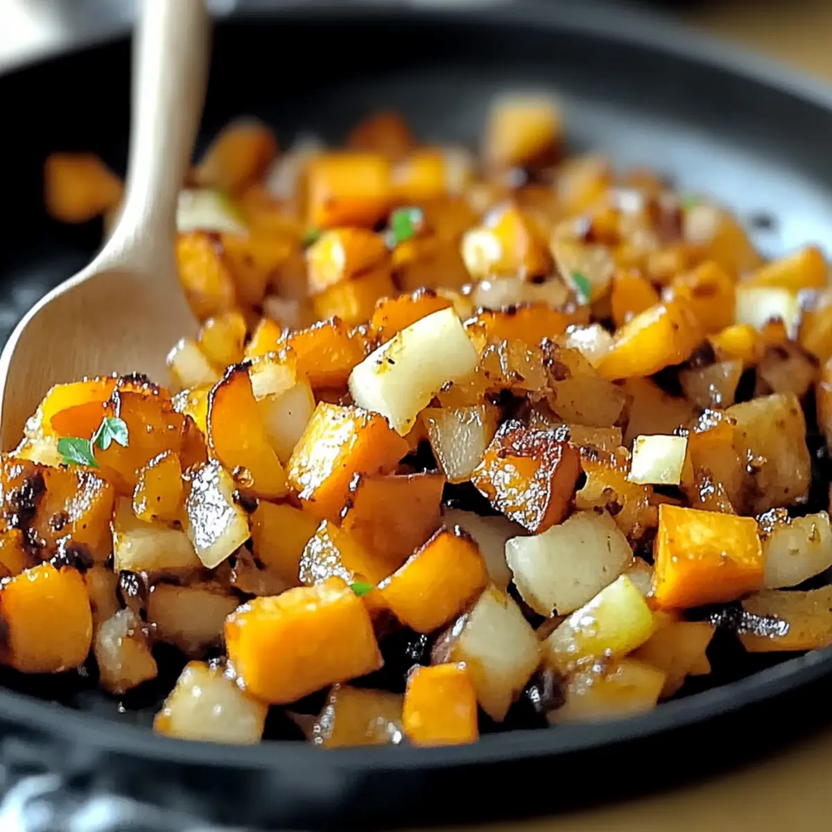 Caramelized Sweet Potato Apple Hash Browns