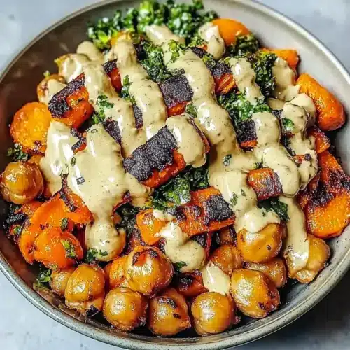 One-Pan Roasted Carrot and Chickpea Bowl