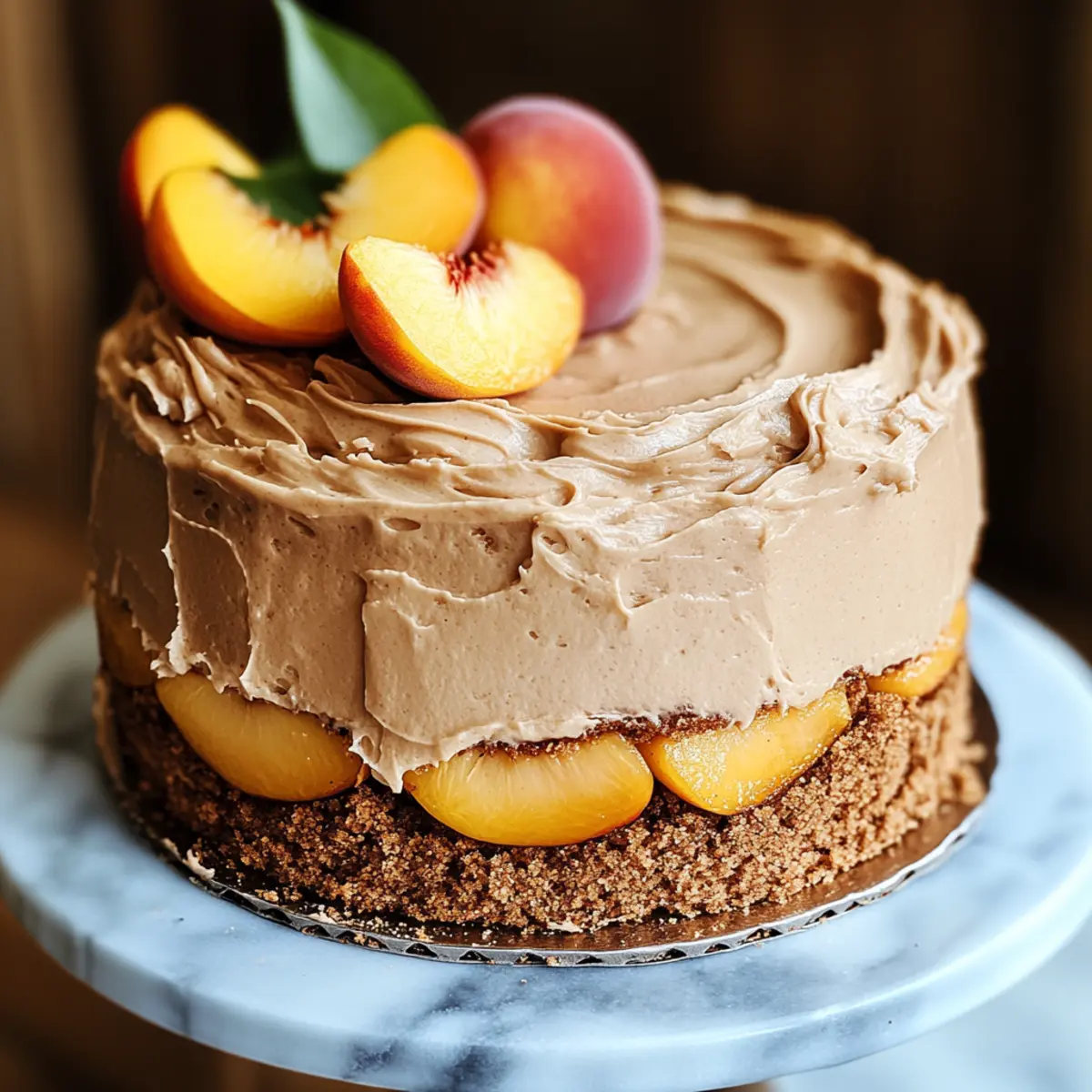 Peach Cake with Brown Sugar Frosting