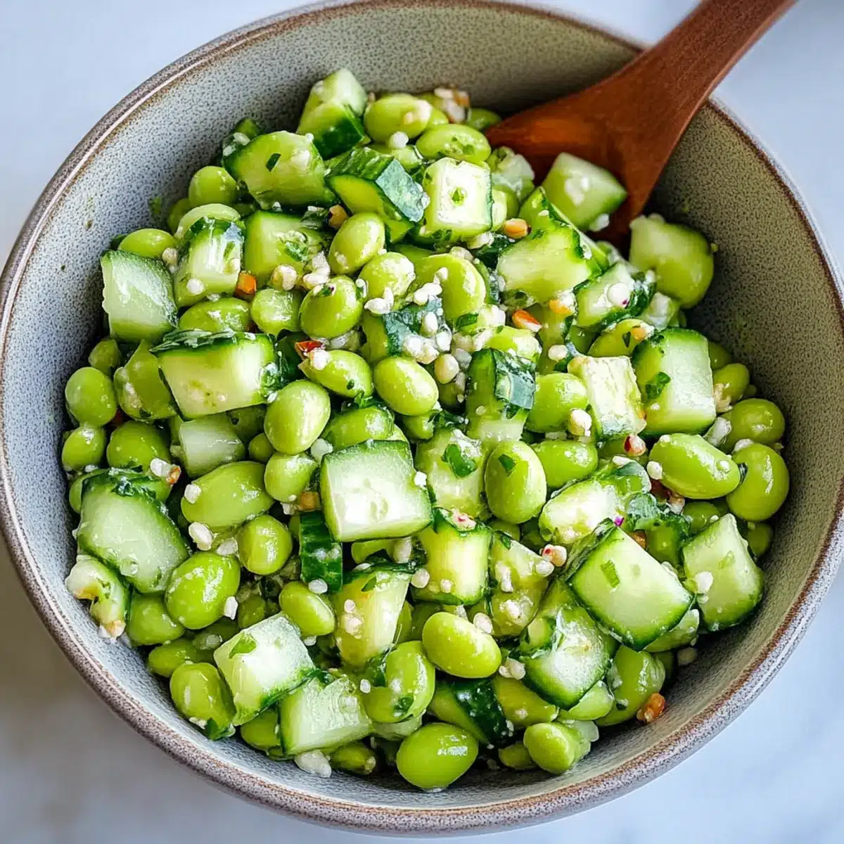 Crispy Cucumber Edamame Salad