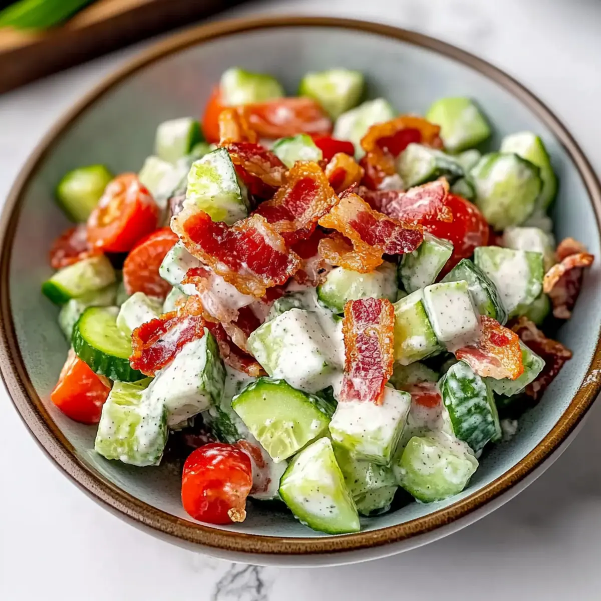 Crunchy Cucumber Salad with Bacon