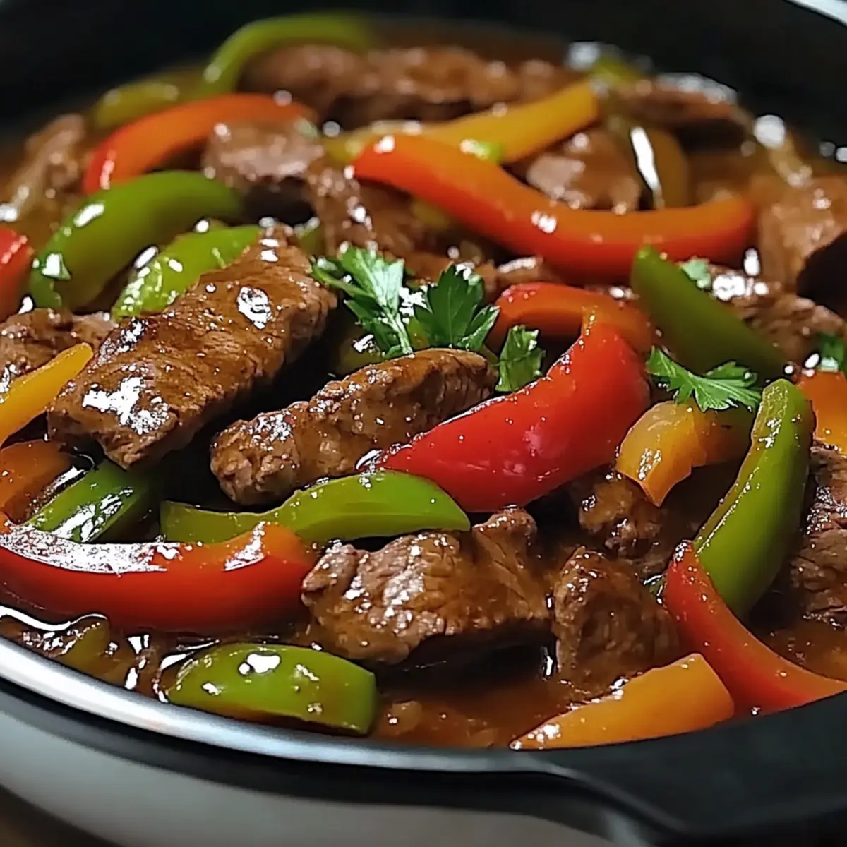 PEPPER STEAK IN A CROCK POT
